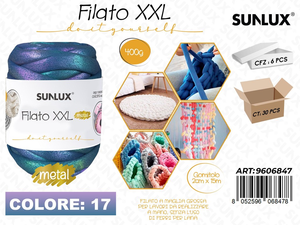Sunlux Filato Xxl 17 Blu Iridesc. 400G 2CM*15MT