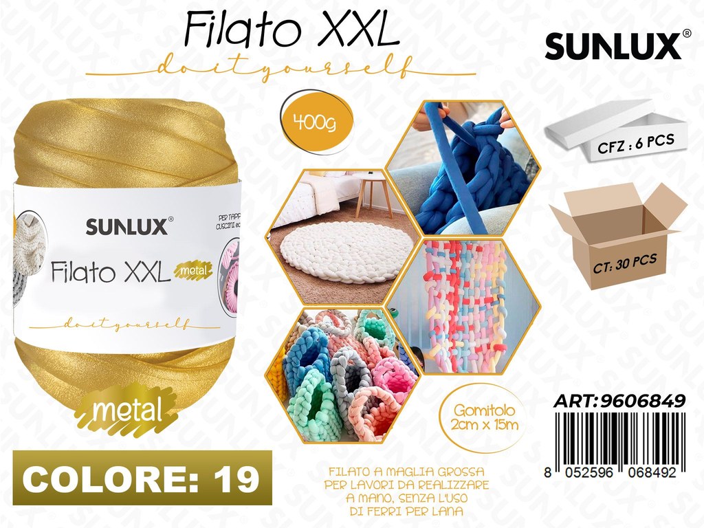 Sunlux Filato Xxl 19 Oro Iridesc. 400G 2CM*15MT