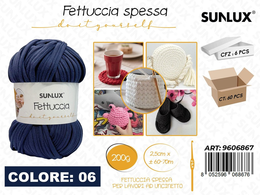 Sunlux Fettuccia Spessa 06 Blu Navy 200G 2.5CM*60-70MT