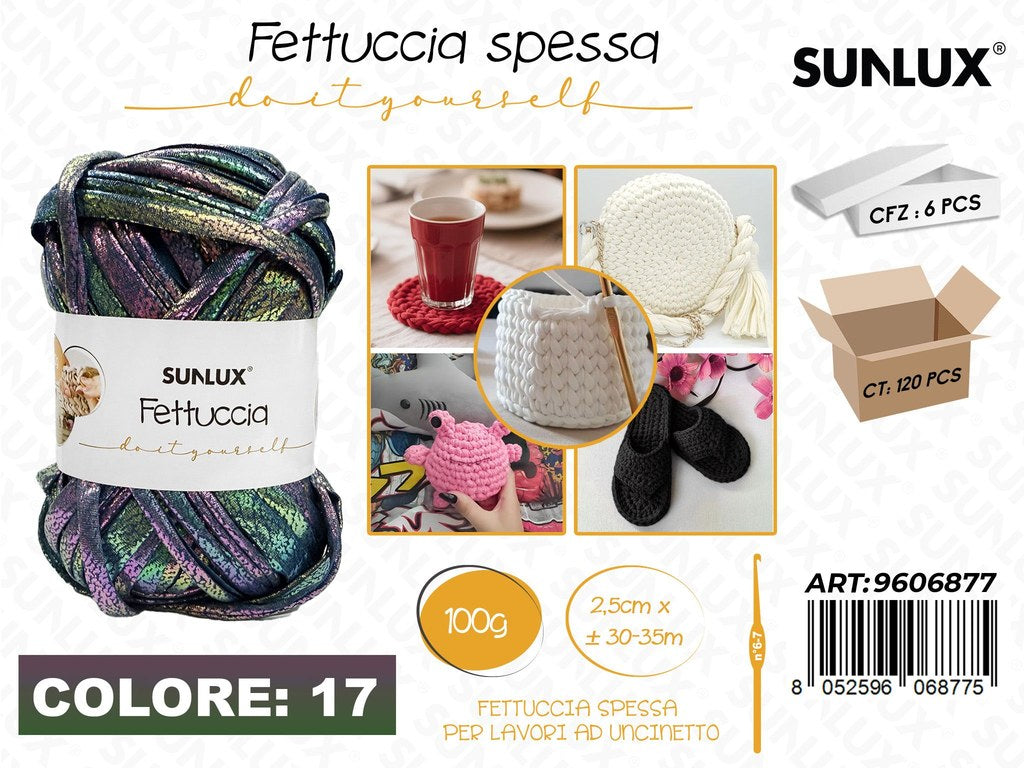 Sunlux Fettuccia Spessa 17 Blu Iridesc. 100G 2.5CM*30-35MT