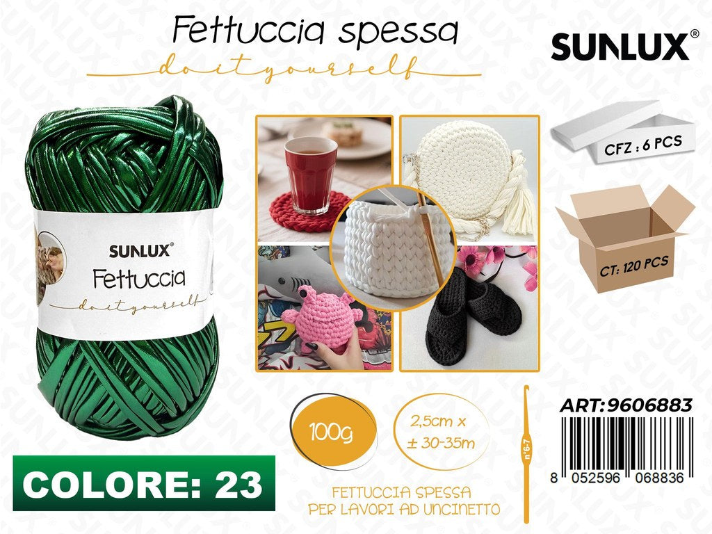 Sunlux Fettuccia Spessa 23 Verde Metal 100G 2.5CM*30-35MT