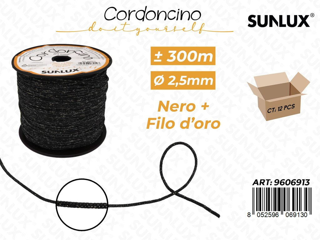 Sunlux Cordoncino Nero 300MT*2.5MM