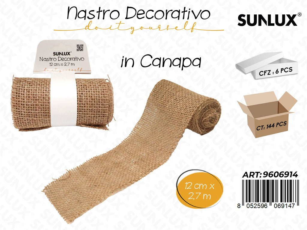 Sunlux Nastro Dec. in Canapa 12CM*2.7MT