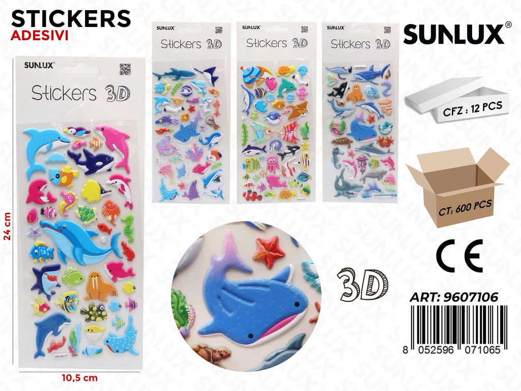 Sunlux Stickers Adesivi 3D Ass. 10.5*24CM