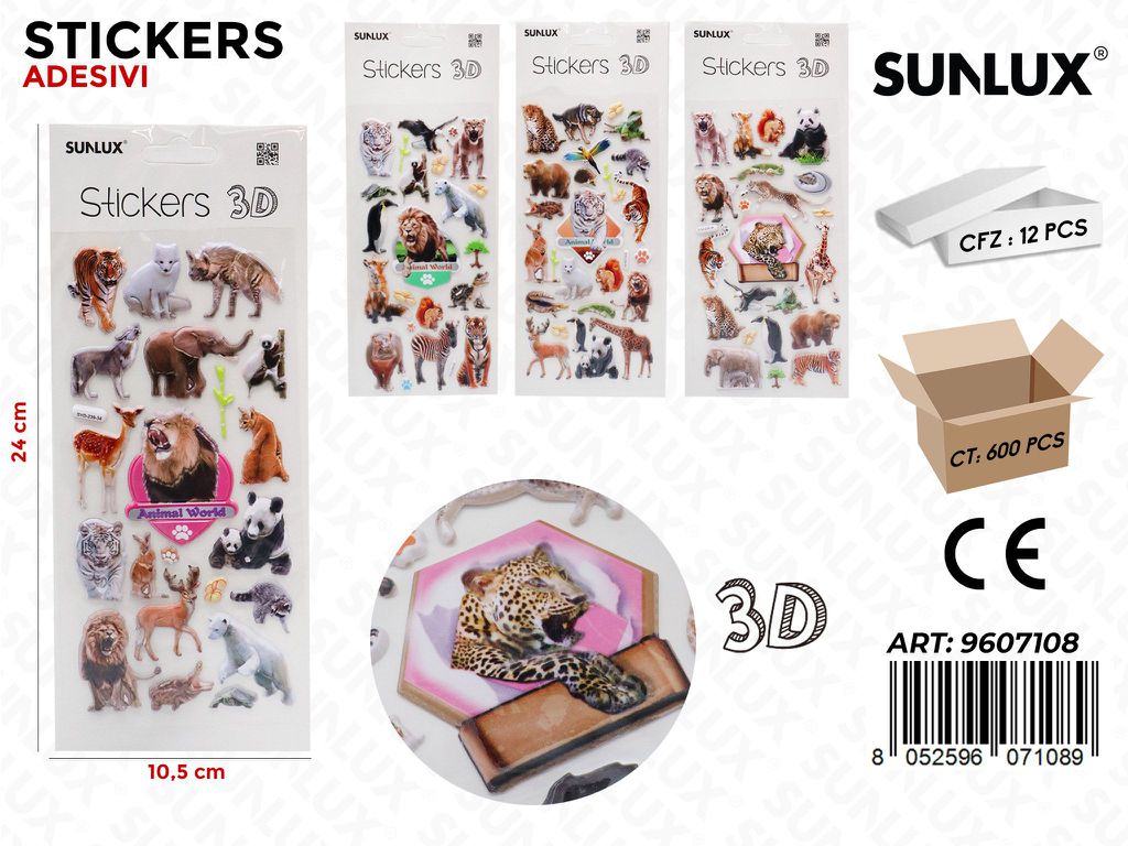 Sunlux Stickers Adesivi 3D Ass. 10.5*24CM