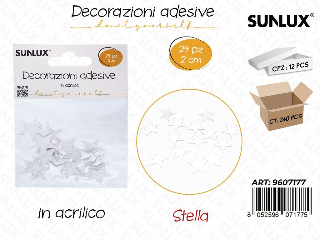 Sunlux Dec. Adesive Stella 24PCS 2CM