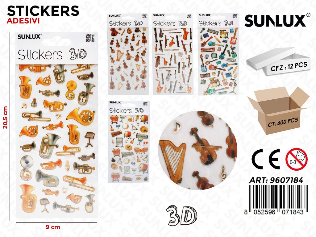 Sunlux Stickers Adv 3D Ass. 9*20.5CM