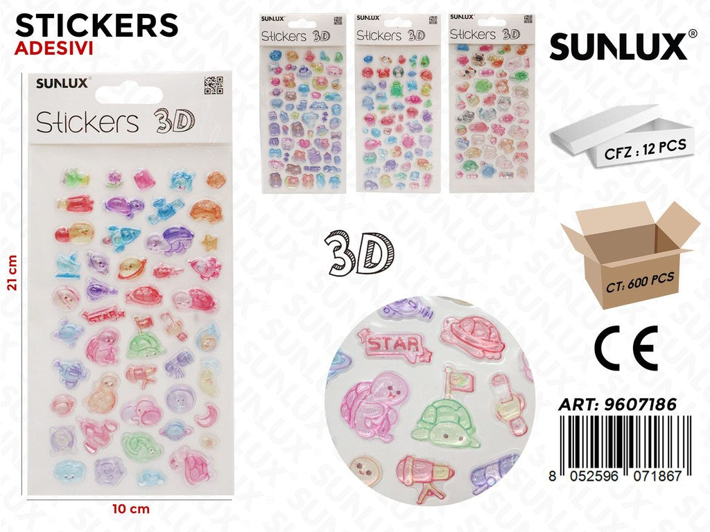 Sunlux Stickers Adv 3D Ass. 10*21CM