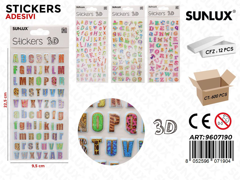 Sunlux Stickers Adv 3D Ass. 9.5*22.5CM