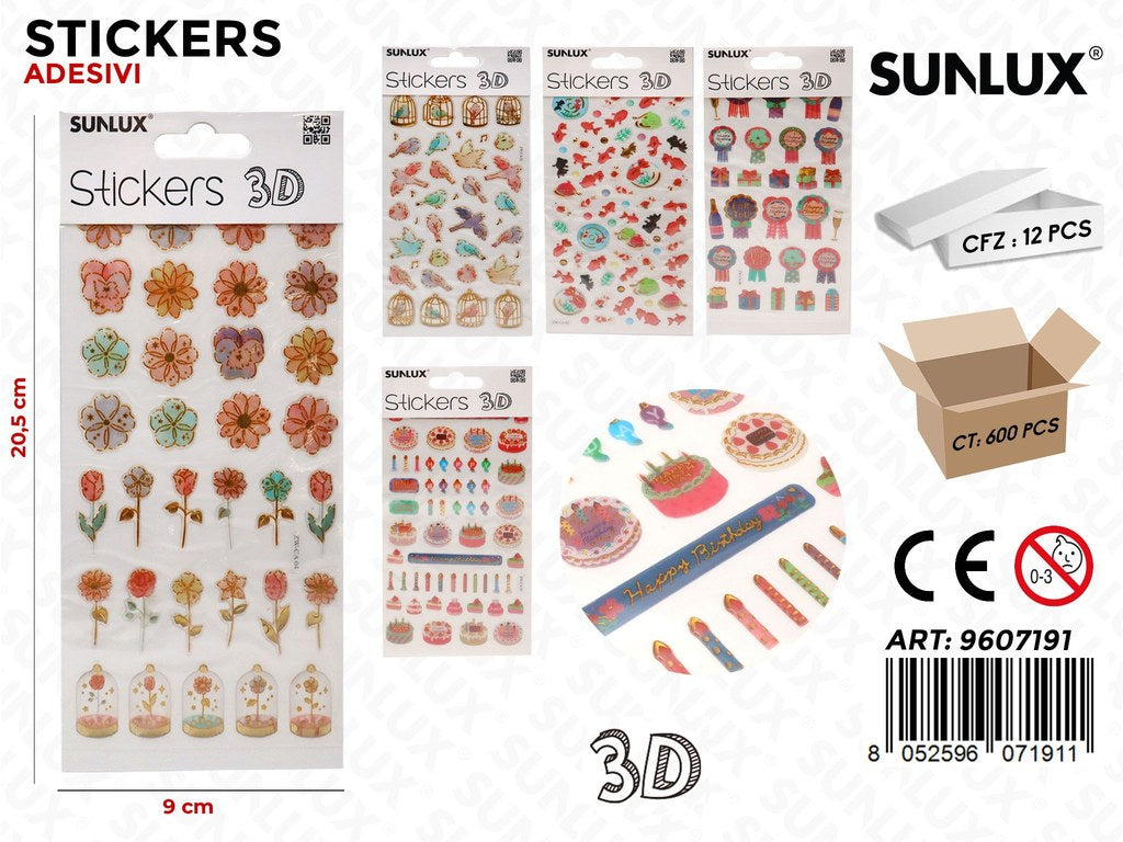 Sunlux Stickers Adv 3D Ass. 9.5*20.5CM