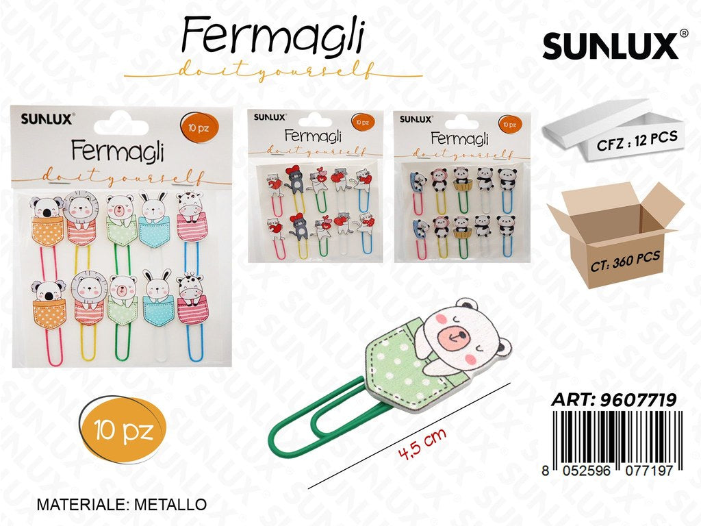 Sunlux Fermaglio Metallo 10PCS Ass. 4.5CM