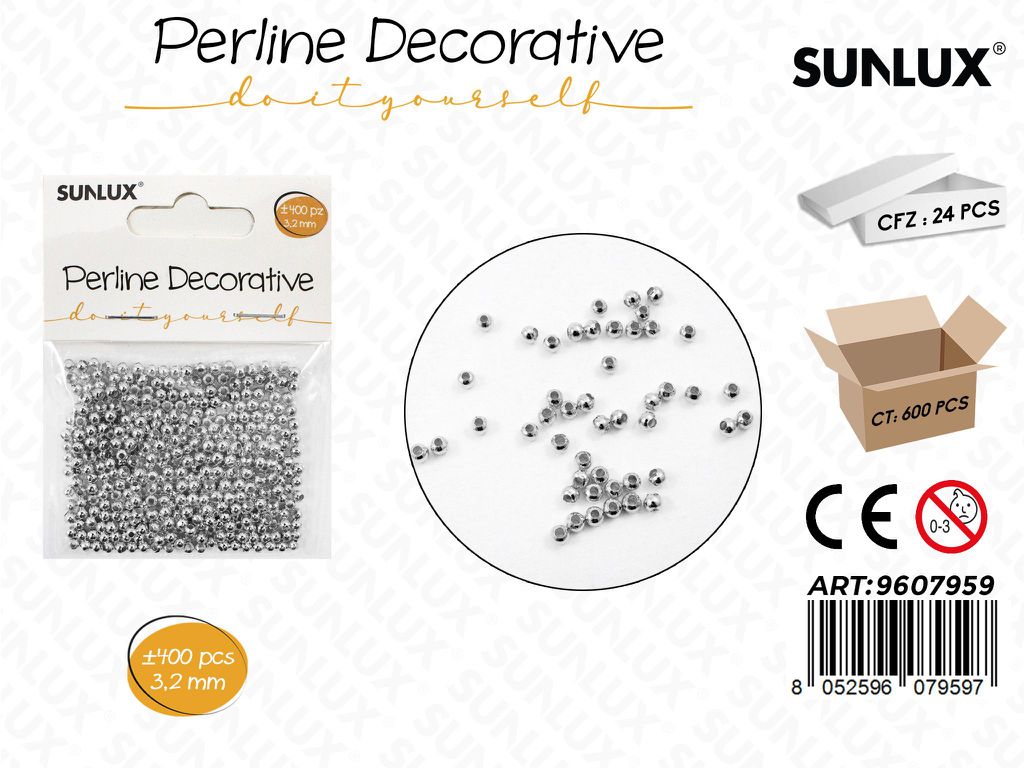 Sunlux Perline Dec. Arg. 400PCS 3.2MM