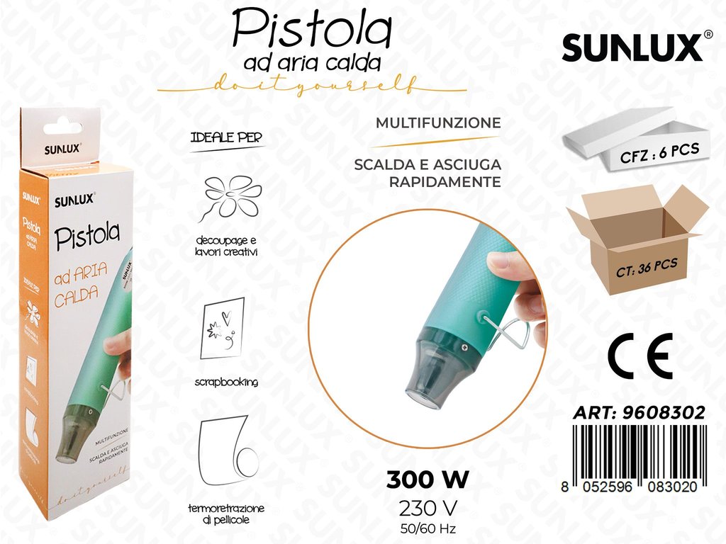 Sunlux Pistola Ad Aria Calda 300W