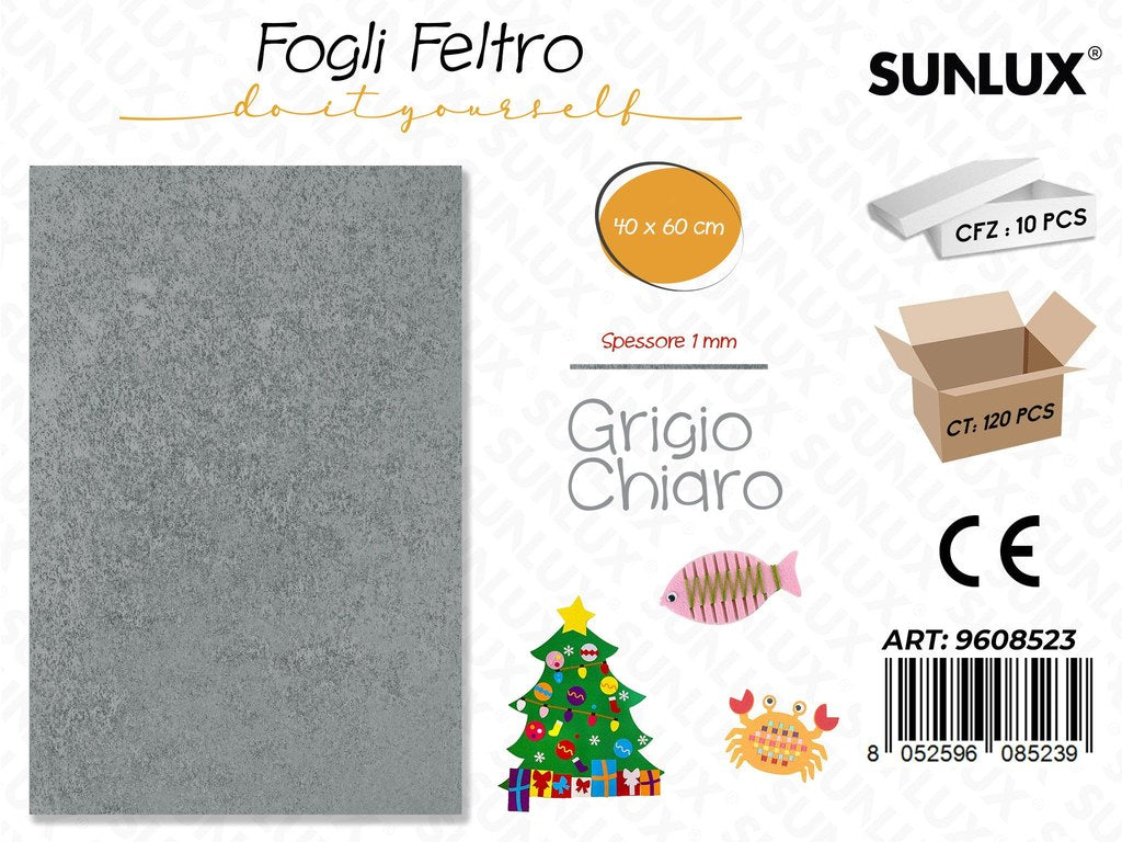 Sunlux Fogli Feltro Grigio Ch. 40*60CM 1MM