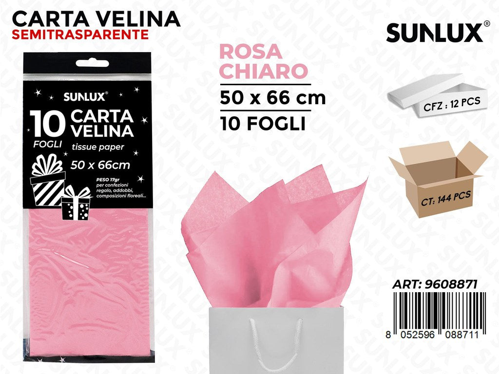 Sunlux Carta Velina Rosa Ch. 50*66CM 10FF