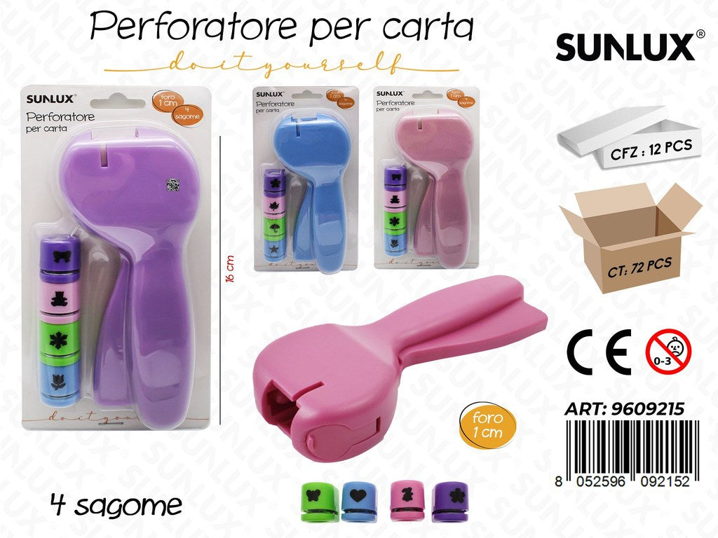 Sunlux Perforatore Carta 4SAGOME 16CM