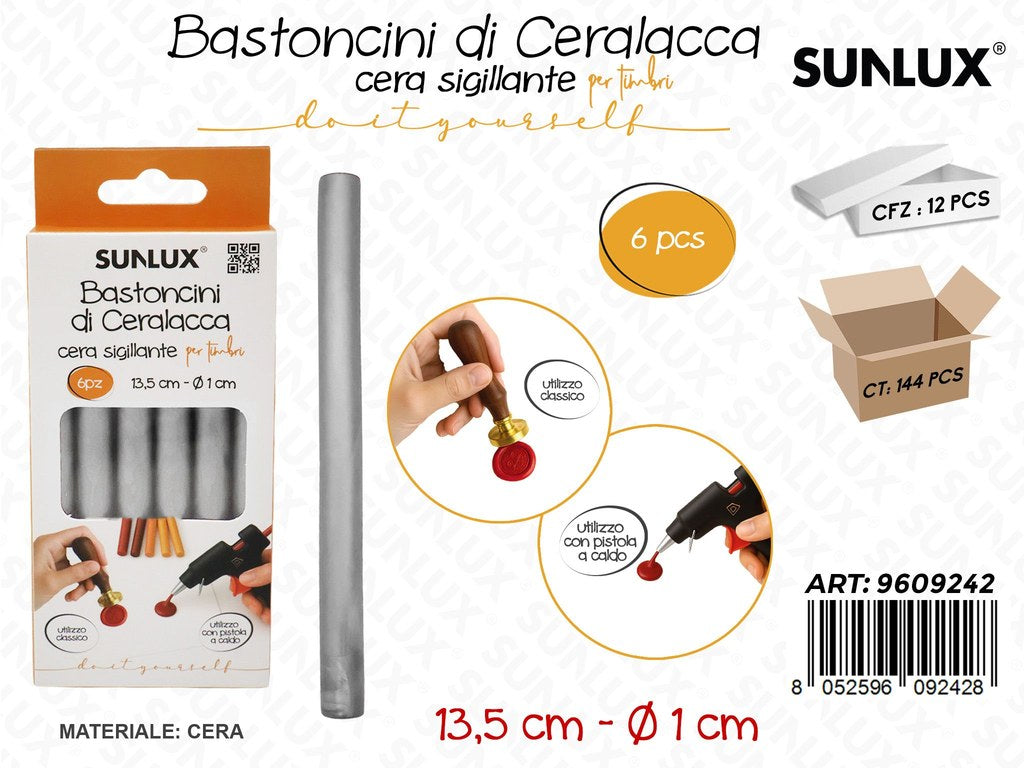 Sunlux Bastoncini di Ceralacca Arg. 6PCS 13.5*1CM