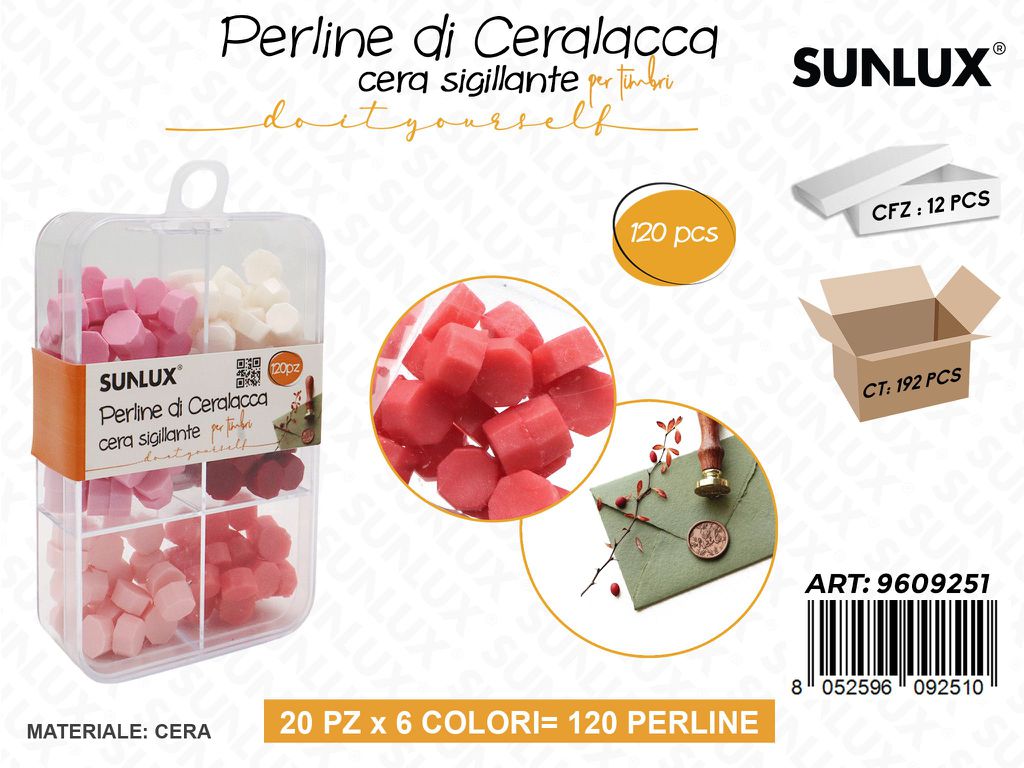 Sunlux Perline in Ceralacca per Timbri 120PCS Ass.