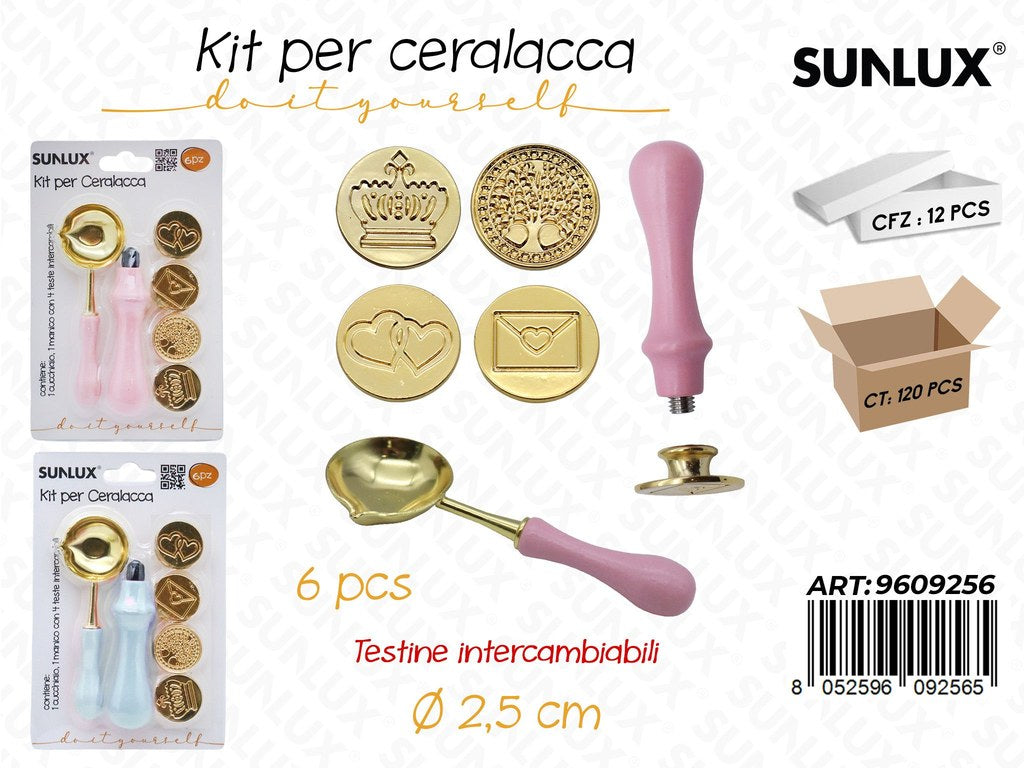 Sunlux Kit per Ceralacca 6PCS Ass. 2.5CM