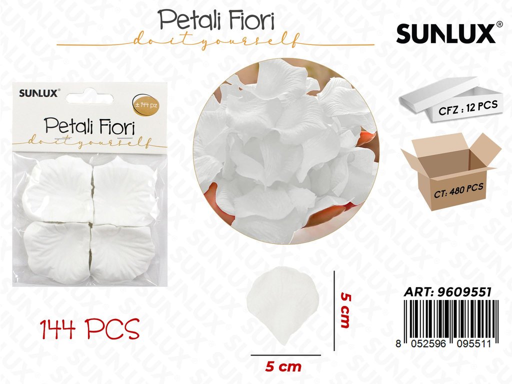 Sunlux Petali Fiori Bianco 144PCS 5*5CM