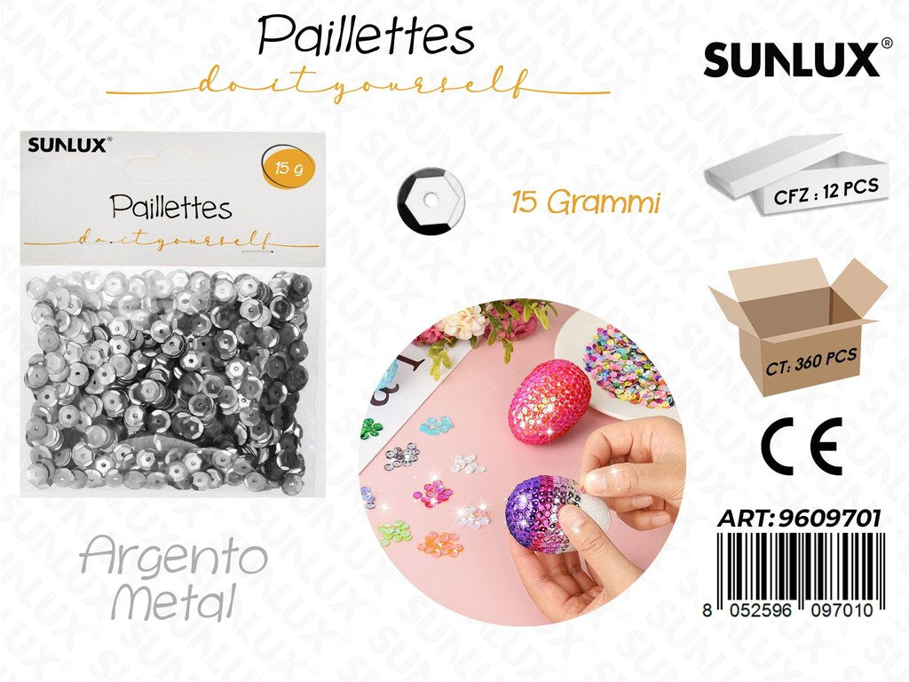 Sunlux Paillettes Argento Metal 15GR