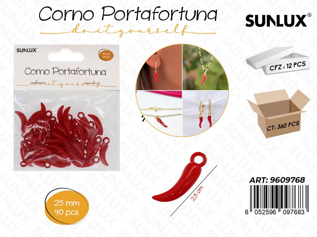 Sunlux Corno Portafortuna 40PCS 25MM