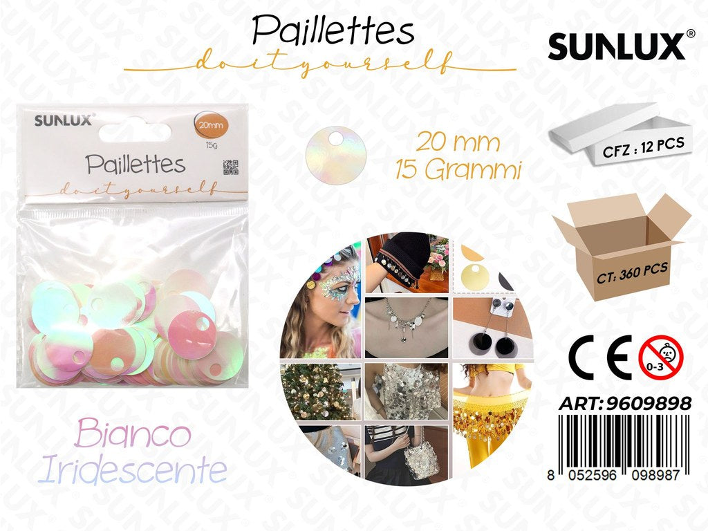 Sunlux Paillettes Bia. Iridesc. 15GR 20MM