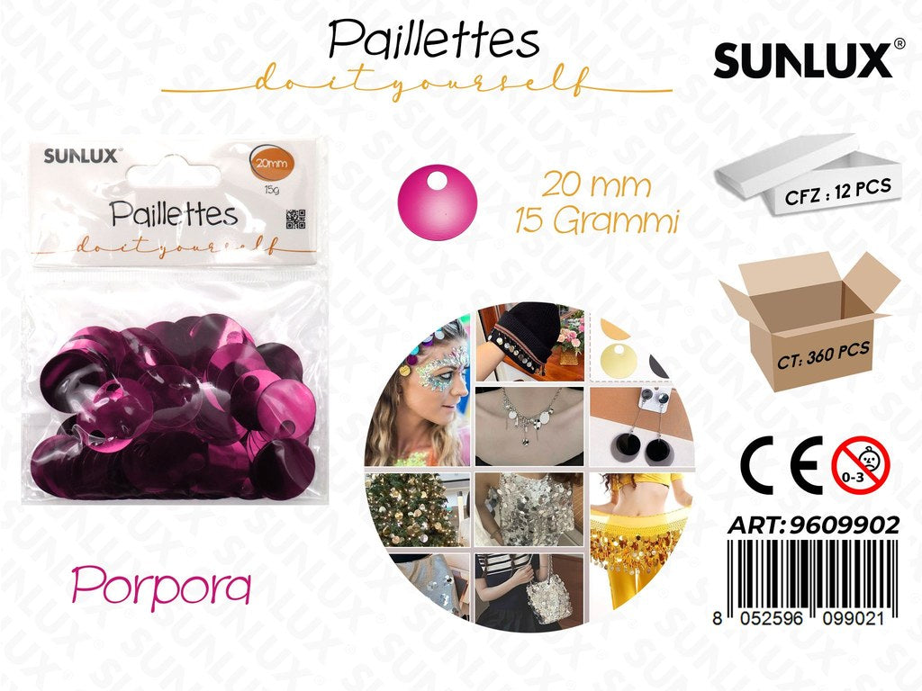Sunlux Paillettes Fucsia 15GR 20MM