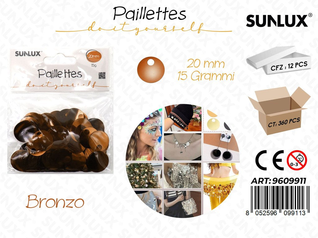 Sunlux Paillettes Bronzo 15GR 20MM
