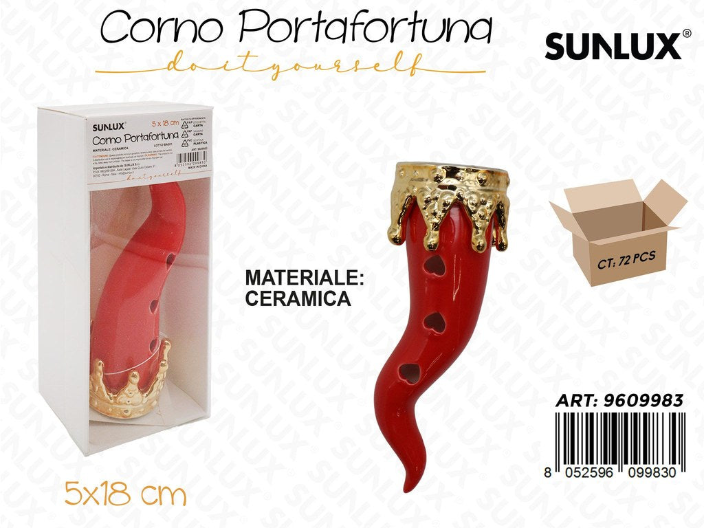 Sunlux Corno Portafortuna Ceramica 5*18CM