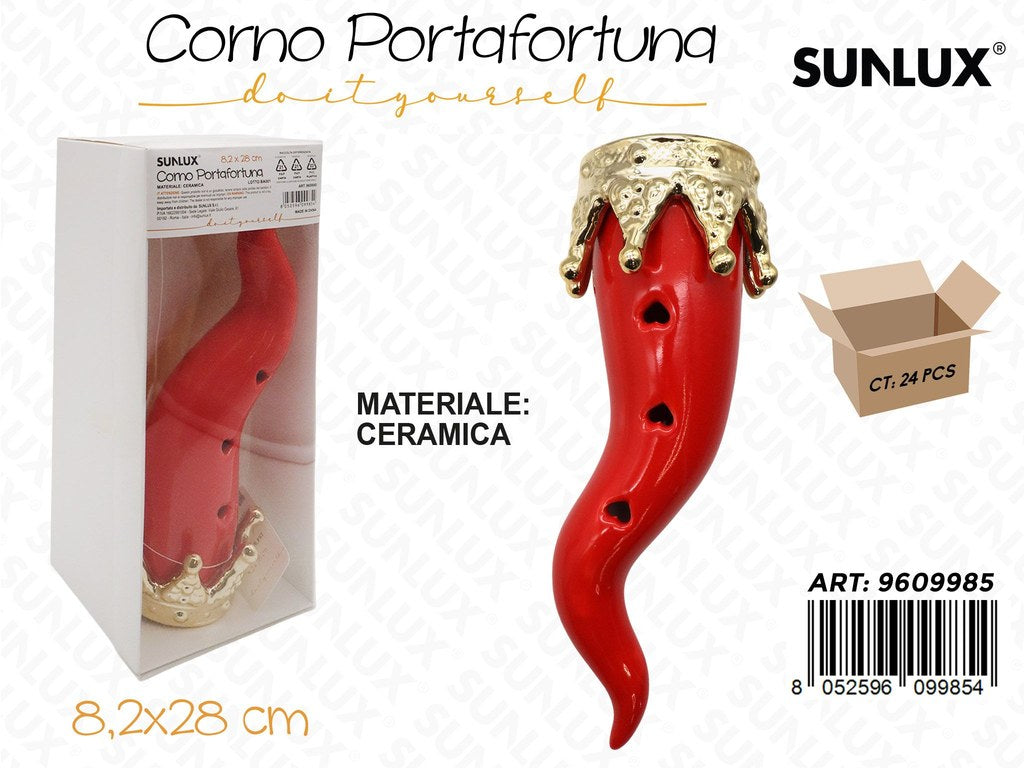 Sunlux Corno Portafortuna Ceramica 8.2*28CM