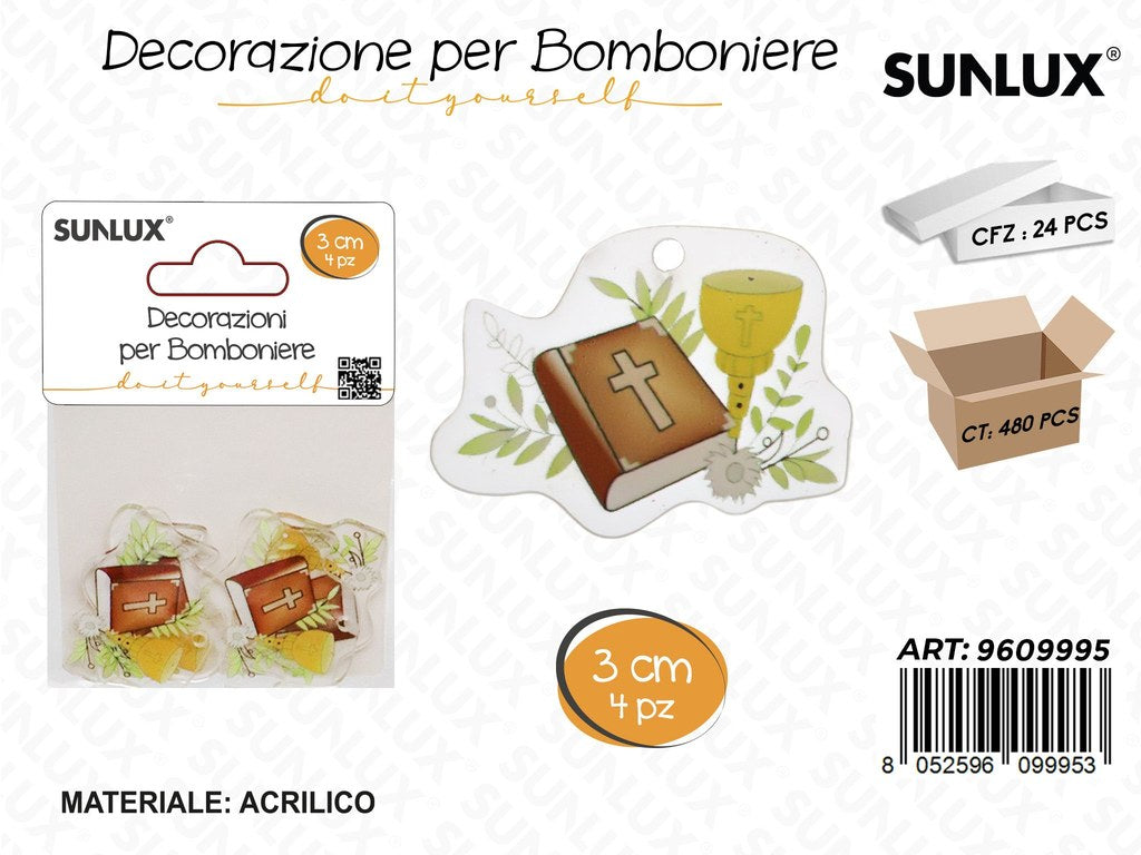 Sunlux Dec. Bomboniere Comunione 4PCS 3CM