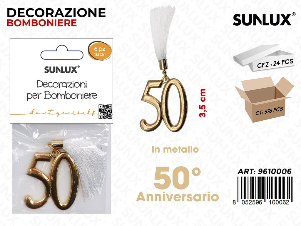 Sunlux Dec. Bomb. 50ANNIV. Oro Metallo 3.5CM