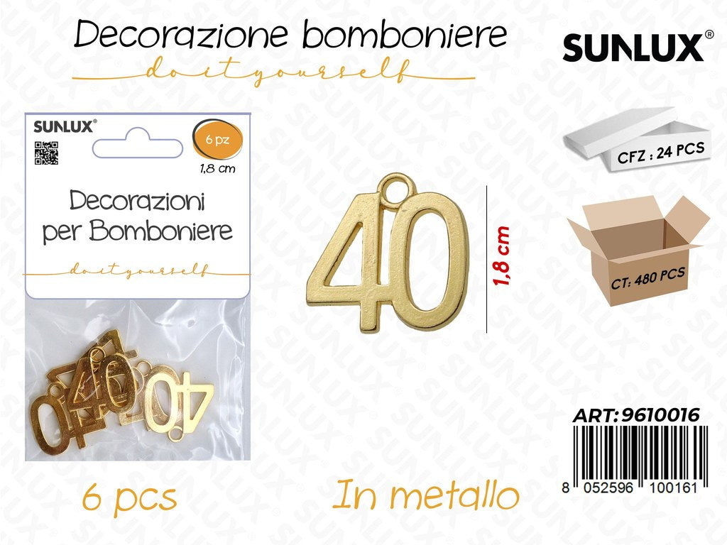Sunlux Dec. Bomb. 40ANNI Oro Metallo 1.8CM