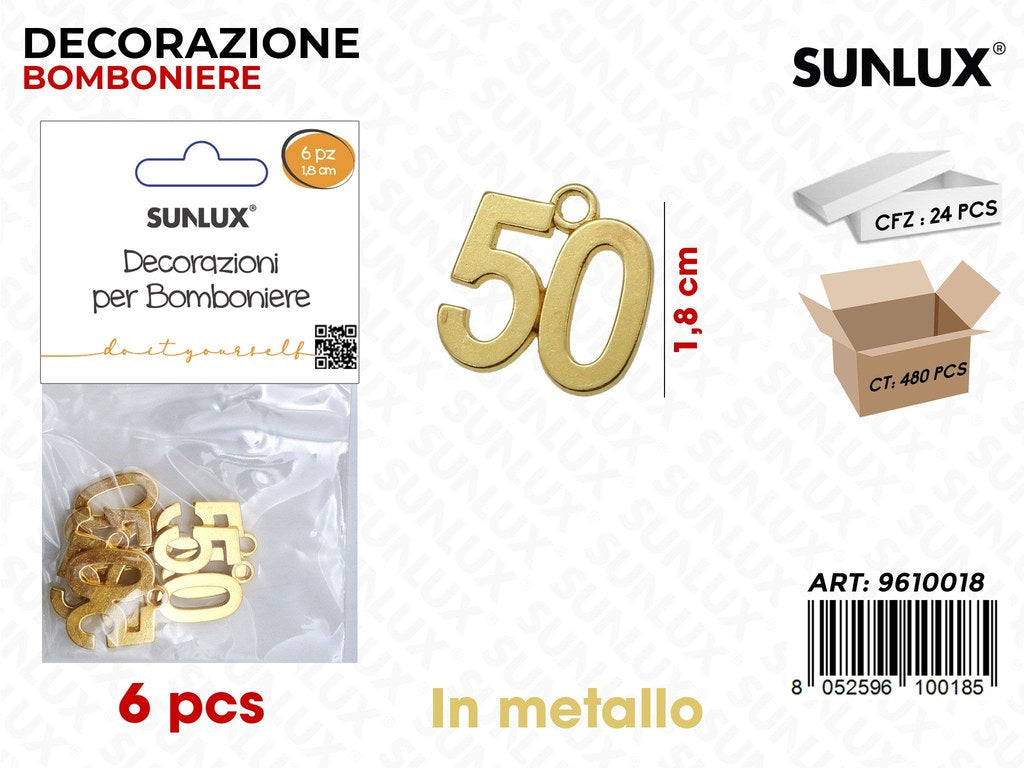 Sunlux Dec. Bomb. 50ANNI Oro Metallo 1.8CM