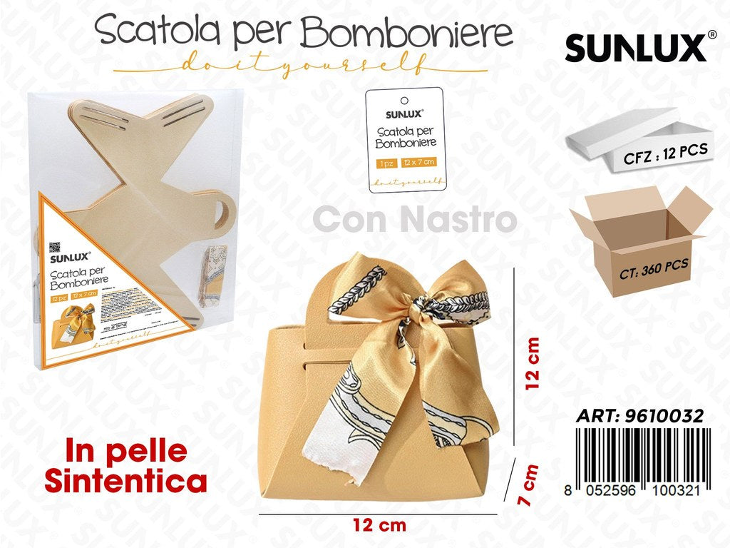 Sunlux Scatola Bomb. Oro c/Nastro 12*7CM