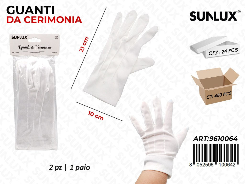 Sunlux Guanti da Cerimonia Bia. 1PAIO 10*21CM