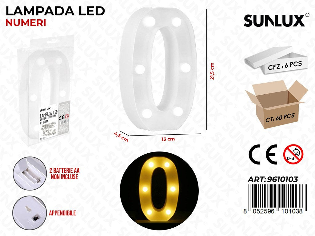 Sunlux Lampada a Led Num. 0 13*21.5*4.5CM