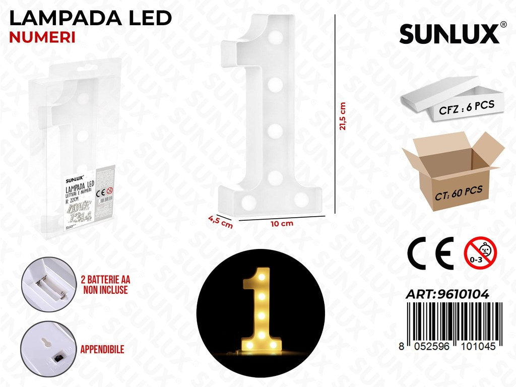 Sunlux Lampada a Led NUM.1 10*21.5*4.5CM