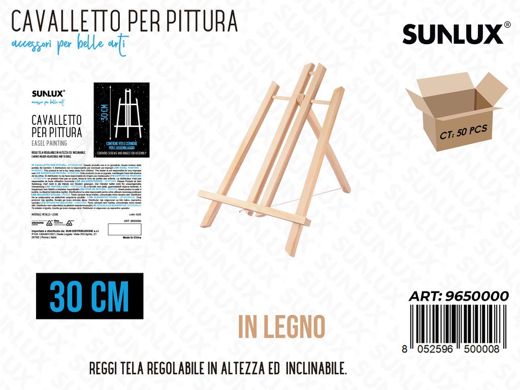 Sunlux Cavalletto per Pittura Legno 30CM