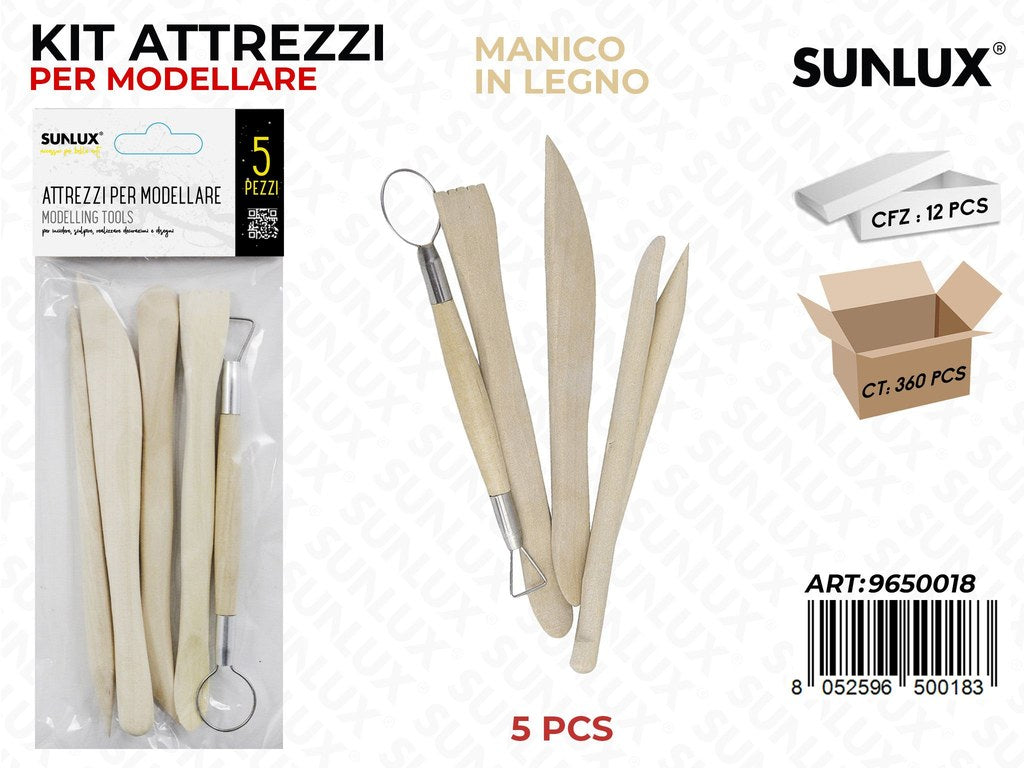 Sunlux Kit Attrezzi per Modellare 5PCS Ass. 15CM