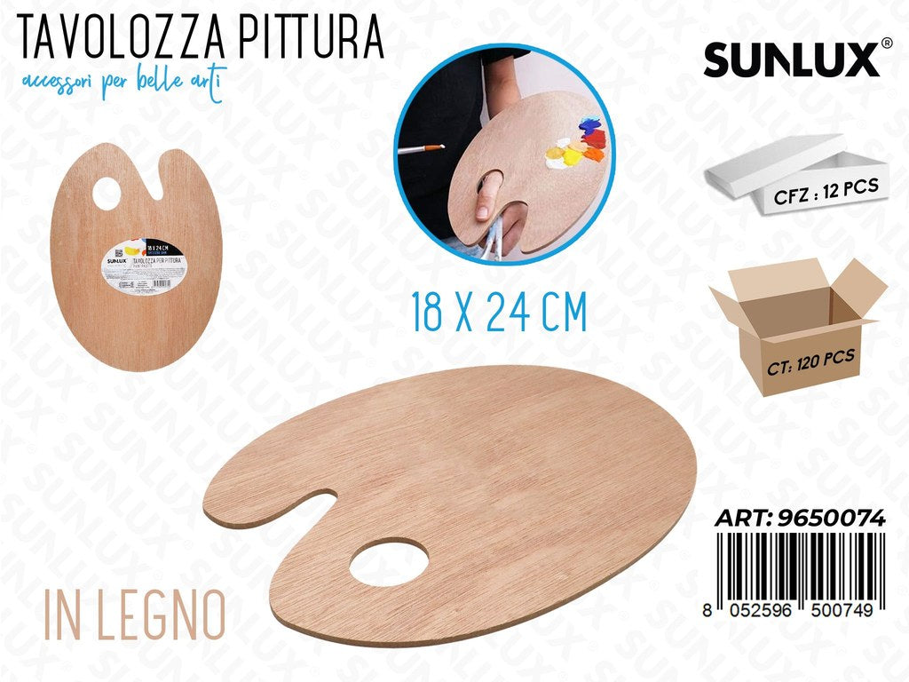 Sunlux Tavolozza Pittura Legno 18*24CM