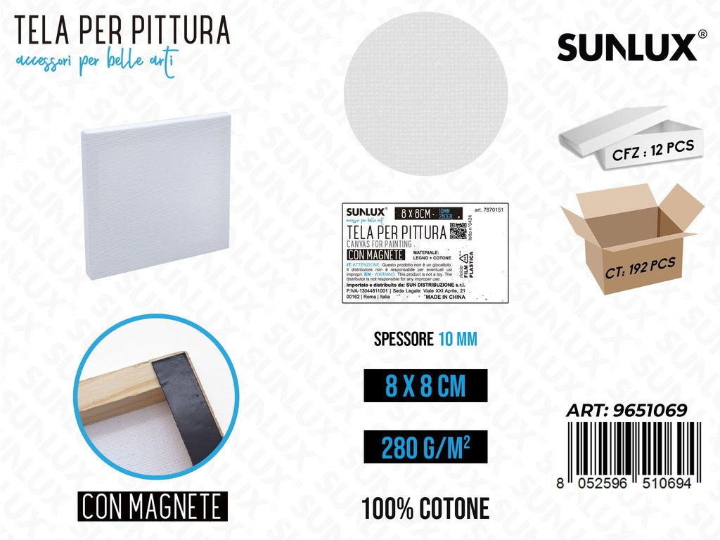 Sunlux Tela Pittura Bia. c/Magnete 8*8CM 280G