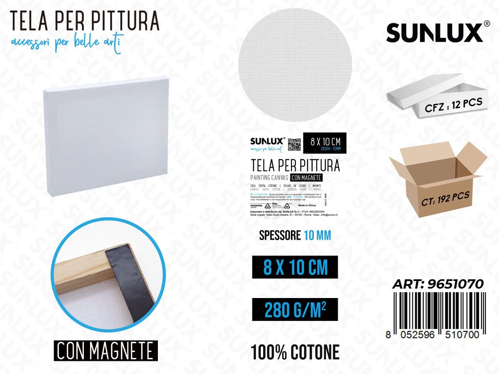 Sunlux Tela Pittura Bia. c/Magnete 8*10*1CM 280G