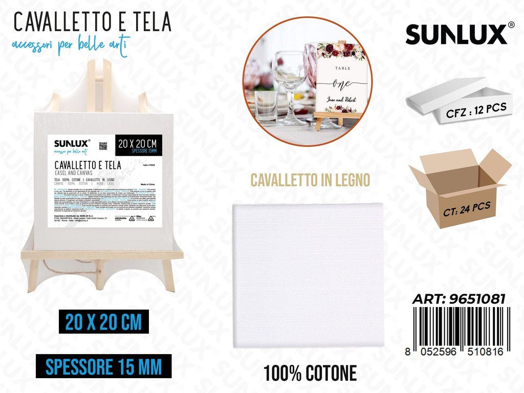 Sunlux Cavalletto e Tela 20*20CM*15MM