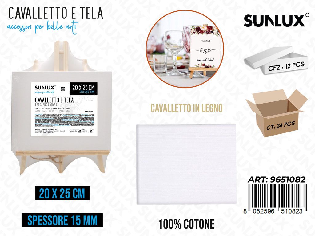 Sunlux Cavalletto e Tela 20*25CM*15MM