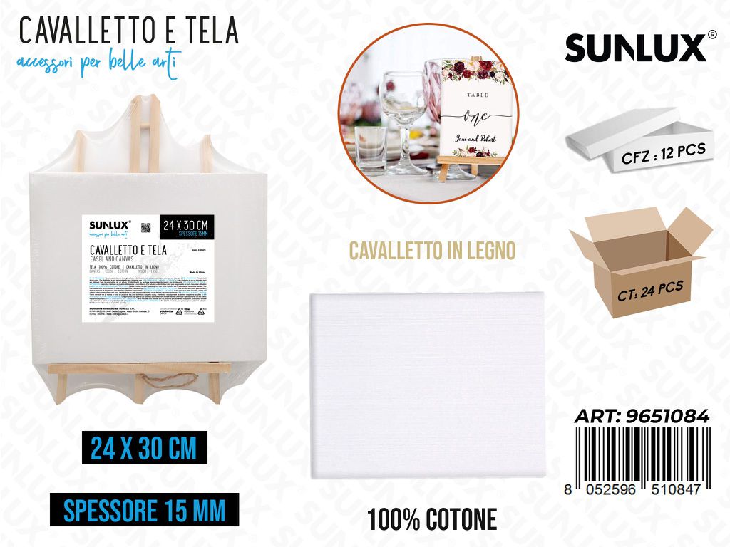 Sunlux Cavalletto e Tela 24*30CM*15MM