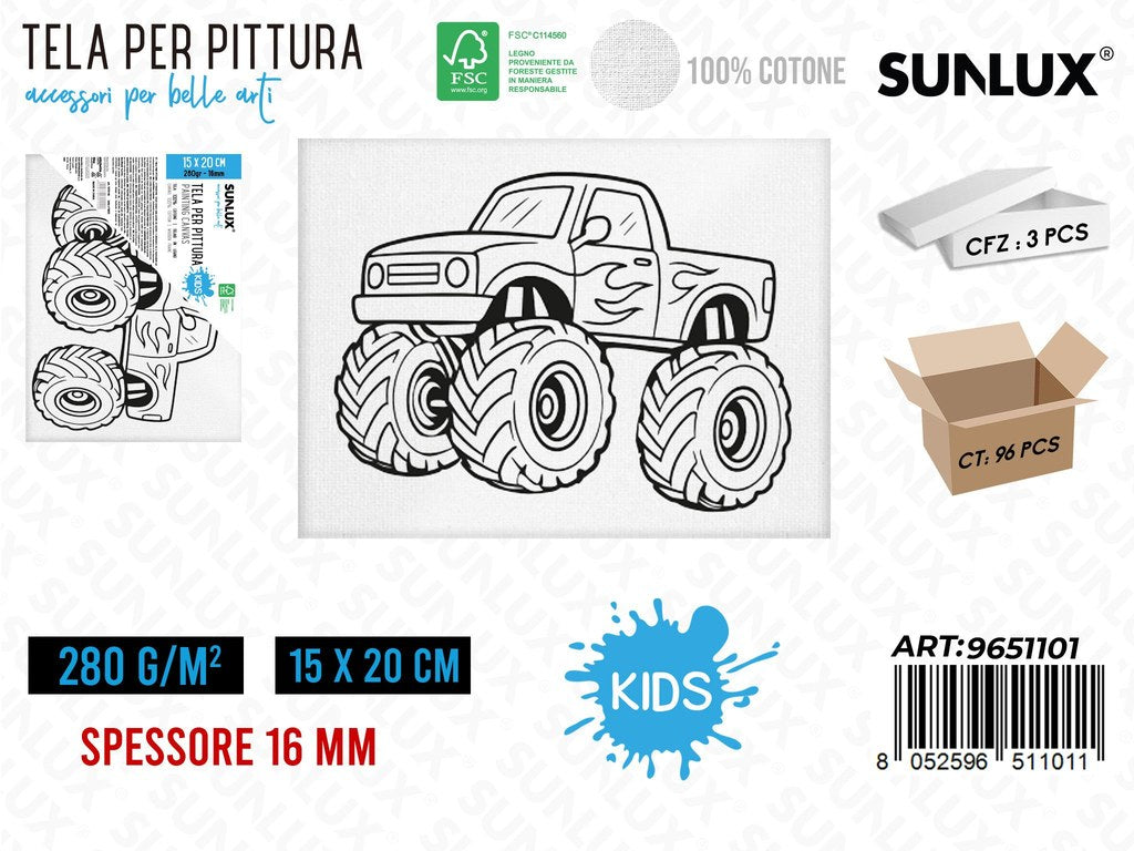 Sunlux Tela per Pittura Kids 15*20CM 16MM 280GR