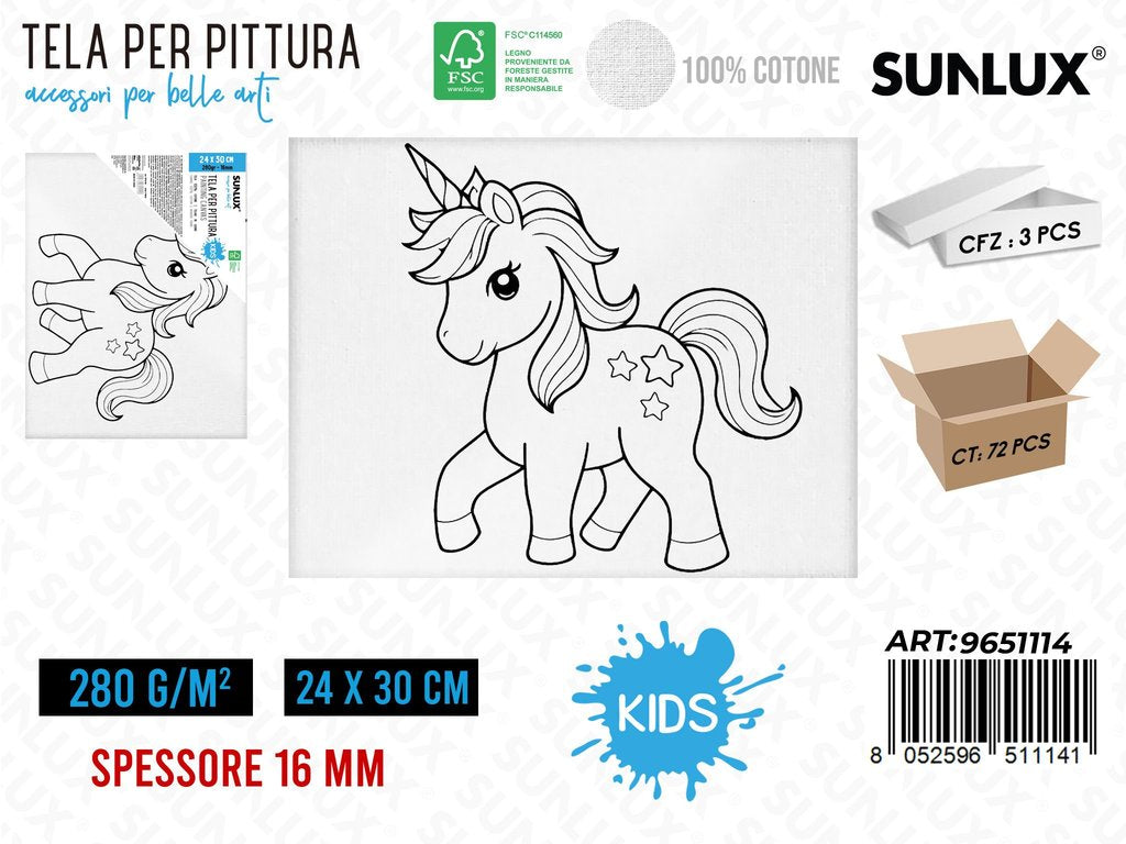 Sunlux Tela per Pittura Kids 24*30CM 16MM 280GR