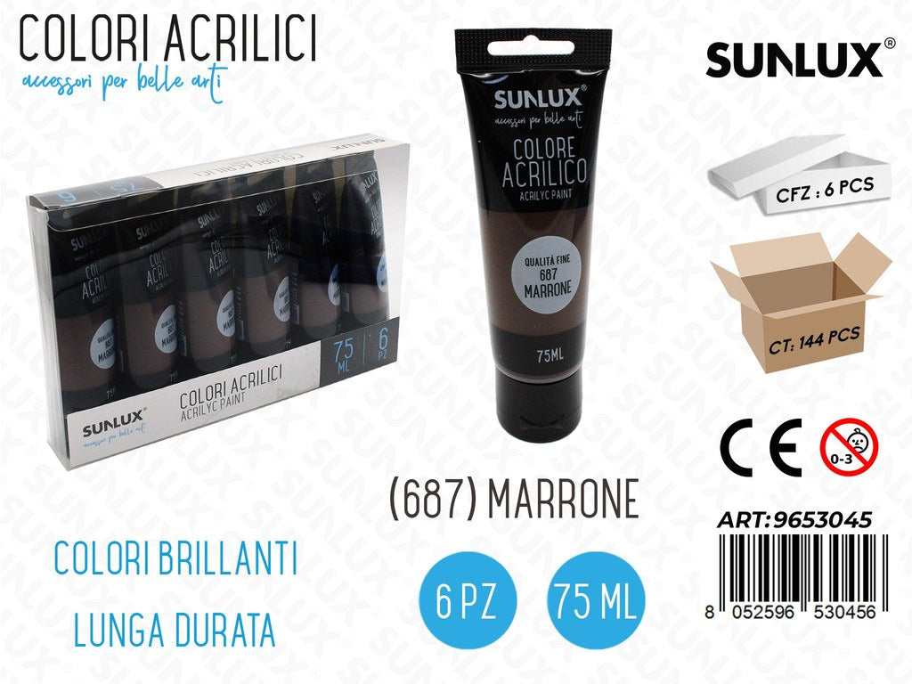 Sunlux Colori Acrilico 75ML 687 Marrone